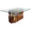 Square Tempered Glass Table Top With Beveled Polished Edge & Round Corner Clear Glass Table Top