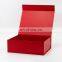 Deluxe stock ready dispatch cardboard red magnetic gift boxes with ribbon wholesale