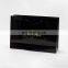 Shiny black handbag with hot stamping logo embossing on surface cardboard paper bag for gift products packing wine bag