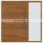 Front entry sample solid wood glass panels pivot door with fixed door design