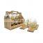 Wooden Bottle Caddy with Opener & Sampler Boards Drink Holder for Beer, Soda, Perfect for Bar, Pub, Restaurant Brew Fest Party