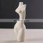Modern Decorative Handmade Art Porcelain Matte White Creative Body Shape Pot Irregular Flower Ceramic Vase Nordic