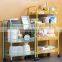 3 Tier steel mesh grocery trolley bathroom kitchen organizer storage movable Rolling Cart