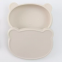 Cute Animal Bear Kids Tableware Dinner Dish Feeding Plate With Lid Baby Silicone Tableware