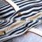 Navy Stripe Stylish Denim Bag Denim Tote Bag With Genuine Leather Handles