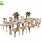 Stainless Steel Golden Wedding Tempered Glass Top Dining Table Hotel Dining Table