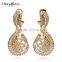 Unique Design Gold Color Platinum Plated CZ Crystals Indian Look Jewelry Earrings