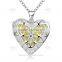 Silver hollow pendants with glow in the dark stone necklace heart shape necklace                        
                                                Quality Choice