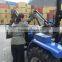 35HP 4wd mini farm tractor with front loader and backhoe,4cylinders,8F+2R shift,with Cabin,heater,fan,fork,blade