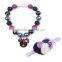 4TH OF JULY,Baby BubbleGum chunky bead necklace, headband, cute cartoon mouse
