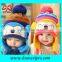 Wholesales custom baby hats and caps with ears winter cute design wind-proof infant beanie kids knitted bonnet