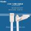 New design 2 in 1 alloy header USB charging cable