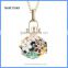 Wholesale 3 Colors Mexican Angel Wing Flower Hollow Cage Musical Sound Bell Ball Chime Magic Box Pregnancy Necklace BAC-M027