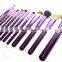 Purple Color Cosmetic Makeup Brushes Set Make up Tool With Leather Cup Holder