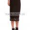 High fashion womens clothing cut out grid hem balck women woven skrit