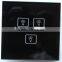 New design HY303HD 3 gang top quality crystal glass screen touch switch with indicator light