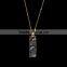 Natural Unpolished Crystal Stone Vertical Quartz Bar Pendant Necklaces