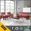 2016 Office Sofa Set 1+1+3 Red Leather Sofa With Solid Wood Legs