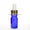 5ml Small Cobalt Blue Glass Bottle With Gold Dropper