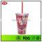 16oz double wall personalized plastic coffee travel mug with PVC insert