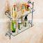80100 bathroom shelf Contracted silver Double glass shelf hotel use 3c proved