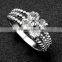 Wholesale  fashion jewelry gold/silver clear crystal luxury wedding piston ring