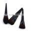 Wholesale Travel kit 4pcs vegan private label Matte black wooden cosmetics makeup brush set synthetic hair make up brushes