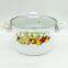 Carbon Steel Cookware With Enamel Coating Enamel Steam Pot With Decoration