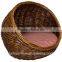 Pet wicker dog bed basket