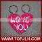 Hot selling sublimation couple lovers' MDF half heart keychain