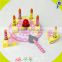 wholesale baby wooden birthday cake toy beautiful kids wooden birthday cake toy children wooden birthday cake toy W10B116