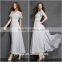 Jiahe Clothes Factory 2016 elegant fashion design chiffon short sleeve long maxi casual ladies dresses