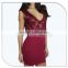 SEQUIN DOUBLE LAYER PLUNGE BODYCON EVENING BOYCON BANDAGE DRESS 2016 SEXY RED CLUB DRESS