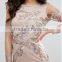 Latest Fashion Sexy Gorgeous Party Evening Dress Floral Design Embroidered Lace Hanky Hem Dress