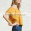 Woman Off The Shoulder Yellow Short Puff Sleeve Latest Blouse Designs