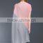 Women pleat trendy high low hem design sloping shoulder dress