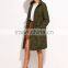 Olive Green Drawstring Parka Jacket Winter Coat With Hooded Cotton Padded Longline Jacket Jacket Custom Made