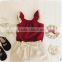 Vintage Village Style Solid Color Clothing Set Lace Top And Bow Bloomer Outfit