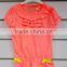 fashion children girl fluorescent color t-shirt with puckering
