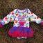 2015 baby easter rompers baby girls rompers with tutu dress long sleeve with matching bow and necklace set
