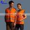 High Visibility Neon Orange Safety Vest with Reflective Strips and LED Light