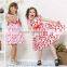 New summer cotton frock with flower printing girls simple frock designs