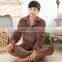 hot selling flannel fleece men sleepwear brown thick keep warm and low price