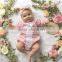 B22290A Baby romper sweet Pink Long Sleeve Lace romper