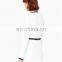 wholesale OEM fashion winter coat textured cotton-blend round neck white women's coat