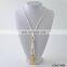 Bohemian white suede tassel pendant necklace jewelry with gold starfish and leaves pendant on tassel