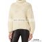 100% Manhand Chunky Knitted Turtlenck Long Sleeves Sweater In White