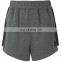 Grey cotton blended stitching suture sports shorts for woman