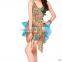 Modern beaded long tassel latin dance performance dress L-7068#