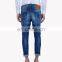 Glam head jeans distressed worn-out look ripped tight bottom denim pants your own brand jeans manufacturer